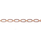3.5mm Rose Gold plated Drawn Oval & Link Chain sold by the foot - The Bead Traders