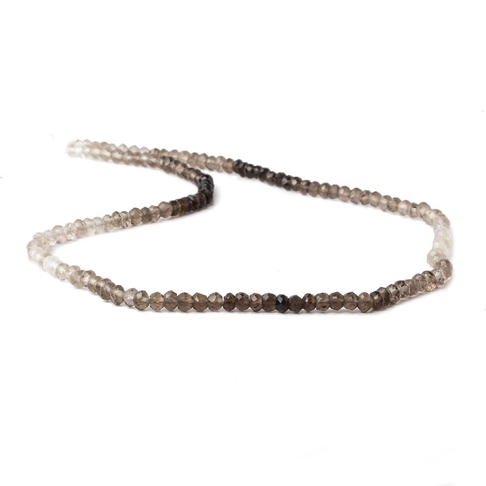 3.5mm Smoky Quartz faceted rondelle beads 13.5 inch 140 pieces A - The Bead Traders