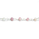 3.5mm Thulite Rondelle Silver Chain 34 pieces - The Bead Traders
