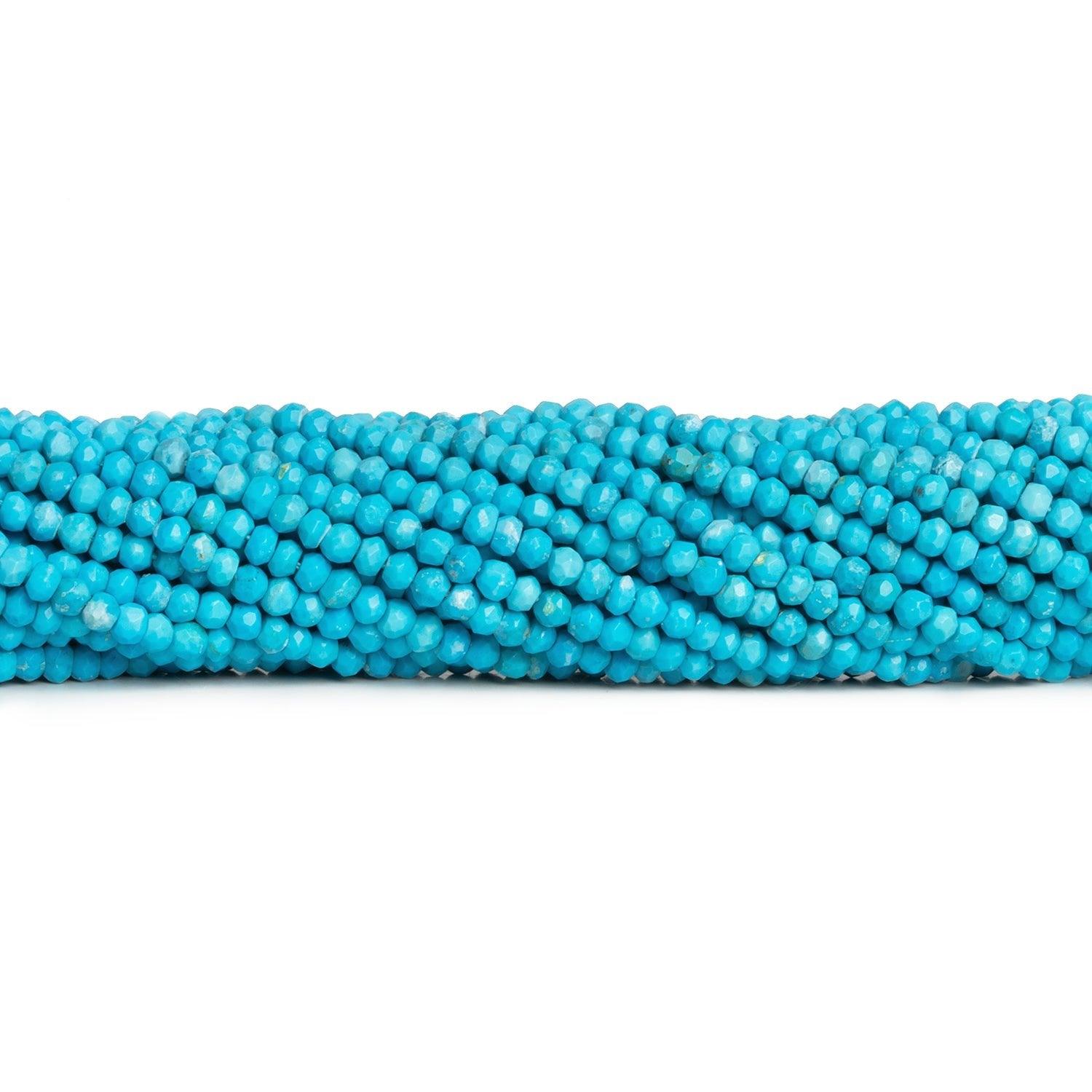 3.5mm Turquoise Howlite faceted rondelle beads 13 inch 125 pieces - The Bead Traders