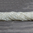 3.5mm White Moonstone Faceted Rondelles 12 inch 125 beads - The Bead Traders