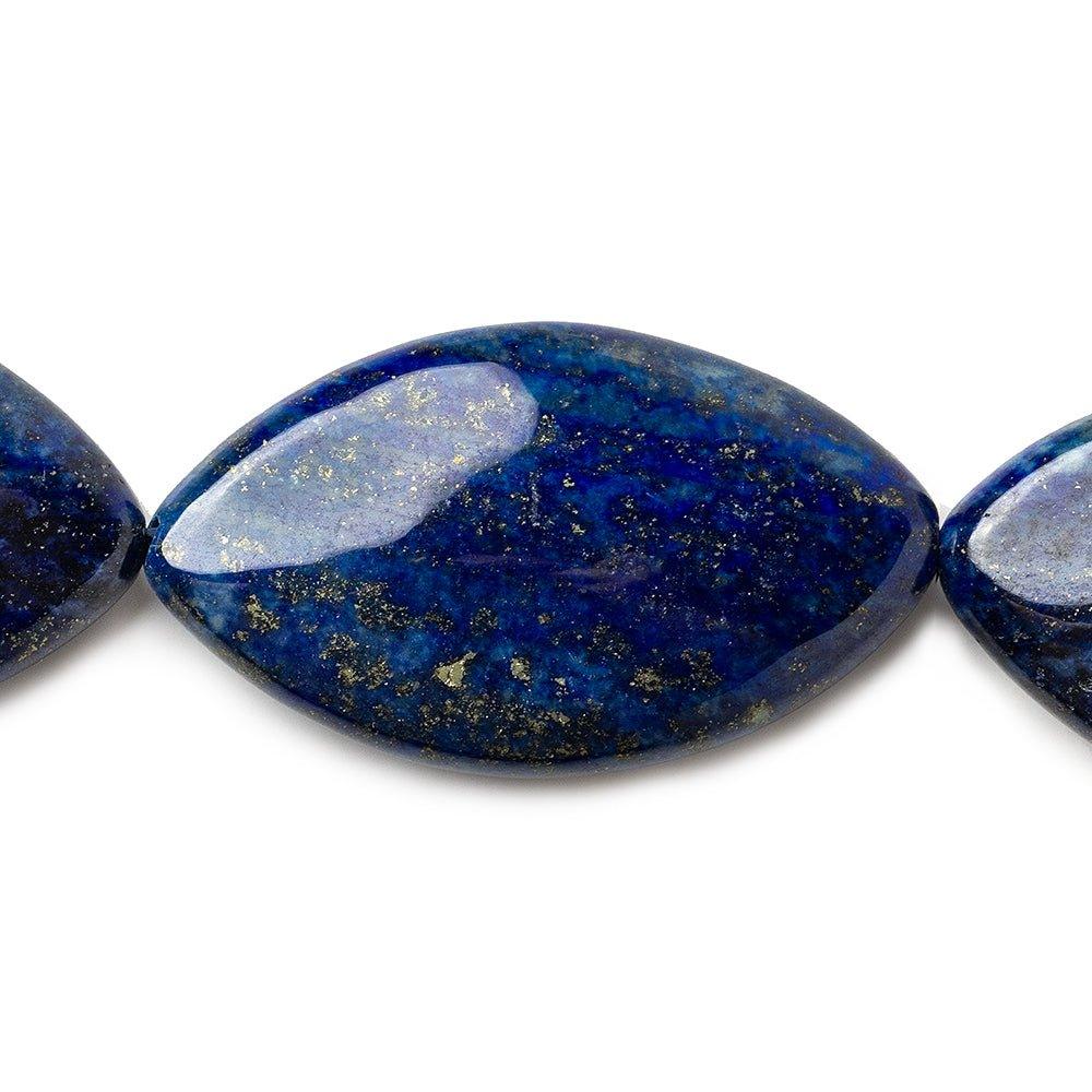 35x20mm Lapis Lazuli plain marquise 11 beads 15.5 inch - The Bead Traders