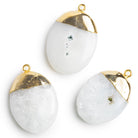 35x24mm Gold Leafed Solar Quartz Oval 1 Bead - The Bead Traders