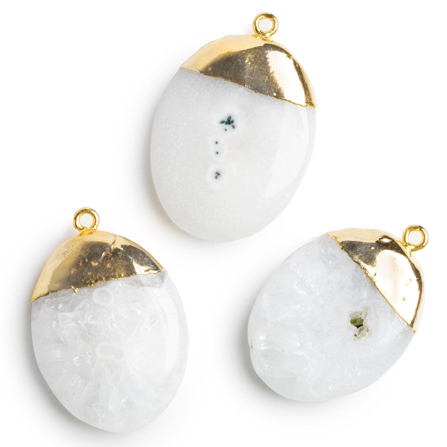35x24mm Gold Leafed Solar Quartz Oval 1 Bead - The Bead Traders