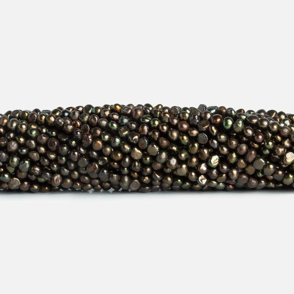 3.5x2.5mm Green Brown Baroque Pearls 15 inch 140 pieces