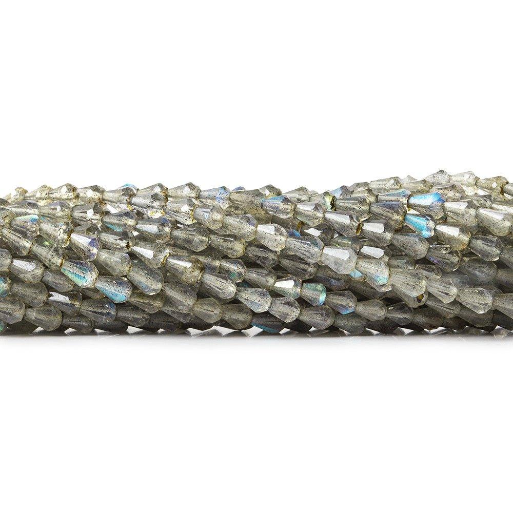 3.5x3-4.5x3mm Labradorite Straight Drilled Tear Drops 18 inch 115 beads AAA - The Bead Traders