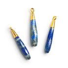 35x5mm Gold Leafed Lapis Lazui Teardrop Pendant 1 Bead - The Bead Traders