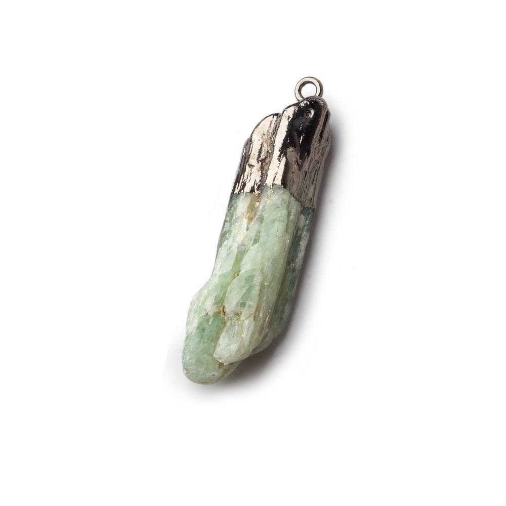 35x8mm Black Gold Leafed Green Kyanite Crystal Focal Pendant 1 bead - The Bead Traders