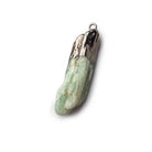35x8mm Black Gold Leafed Green Kyanite Crystal Focal Pendant 1 bead - The Bead Traders