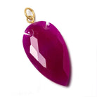 36x20mm Fuschia Purple Chalcedony Faceted Arrowhead Focal Pendant 1 piece - The Bead Traders