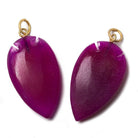 36x20mm Fuschia Purple Chalcedony Matte Arrowhead Focal Pendant 1 piece - The Bead Traders