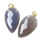 36x20mm Violet Grey Chalcedony Faceted Arrowhead Focal Pendant 1 piece - The Bead Traders