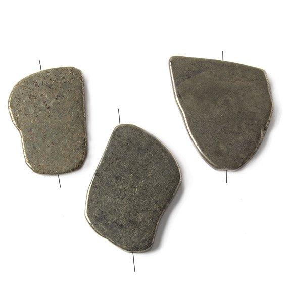 37x26.5x3.7mm Pyrite Slab Bead 1 Piece - The Bead Traders