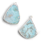 37x27mm Silver Leafed Larimar Slice Pendant 1 Bead - The Bead Traders