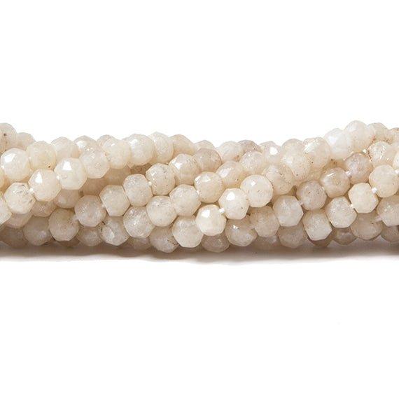 3.8mm Mystic White Agate faceted rondelle Beads 13 inch 114 pieces - The Bead Traders