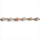 3.8mm Sunstone faceted rondelle Black Gold plated Chain by the foot 35 pieces - The Bead Traders