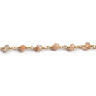 3.8mm Sunstone faceted rondelle Gold plated Chain by the foot 35 pieces - The Bead Traders