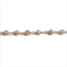3.8mm Sunstone faceted rondelle Silver plated Chain by the foot 35 pieces - The Bead Traders