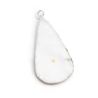 38x20mm Silver Leafed White Drusy Pendant 1 Bead - The Bead Traders
