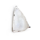38x27mm Silver Leafed White Drusy Pendant 1 Bead - The Bead Traders