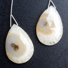 38x27mm Solar Quartz Faceted Pear Focals 2 Beads - The Bead Traders