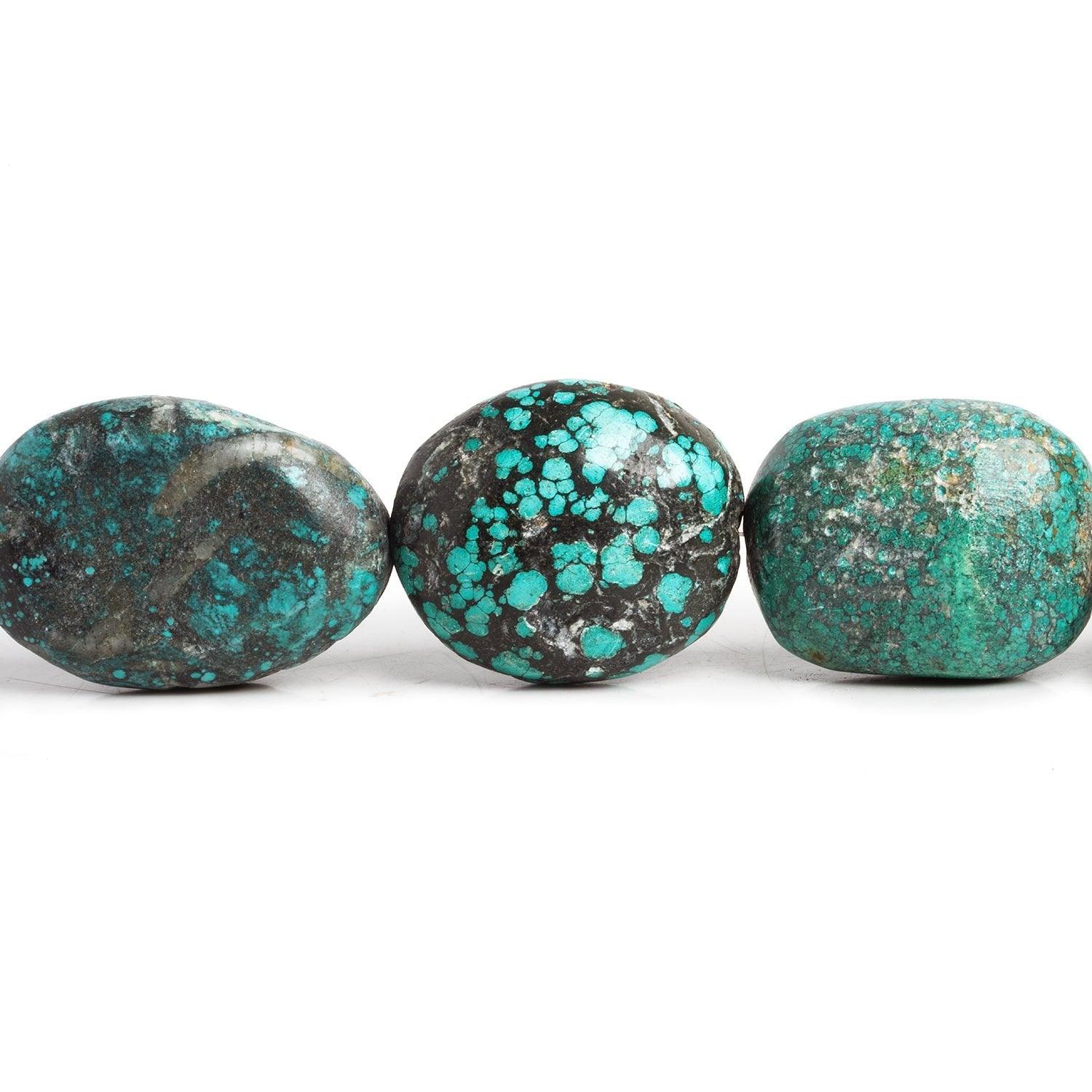 38x30mm Turquoise Plain Nuggets 16 inch 10 beads - The Bead Traders
