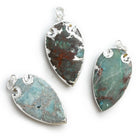 39x20mm Silver Leafed Azurite Arrowhead Pendant 1 Bead - The Bead Traders