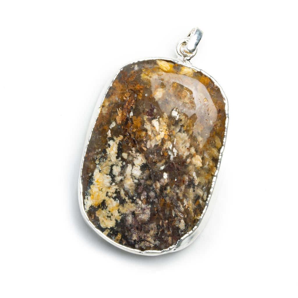 39x28mm Silver Leafed Jasper Pendant 1 Piece - The Bead Traders