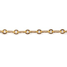 3mm 22kt Gold plated Drawn Oval & Link Chain sold by the foot - The Bead Traders