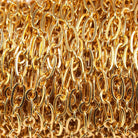 3mm 22kt Gold plated Drawn Oval & Link Chain sold by the foot - The Bead Traders