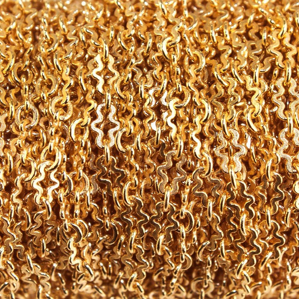 3mm 22kt Gold plated Fancy Cross Chain sold by the foot - The Bead Traders
