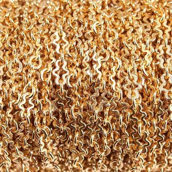 3mm 22kt Gold plated Fancy Cross Link Chain 3 Feet