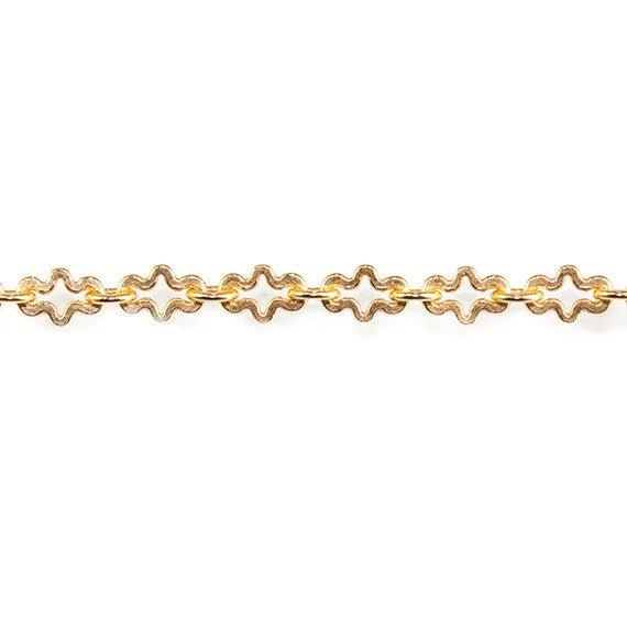 3mm 22kt Gold plated Fancy Cross Link Chain by the Foot - The Bead Traders