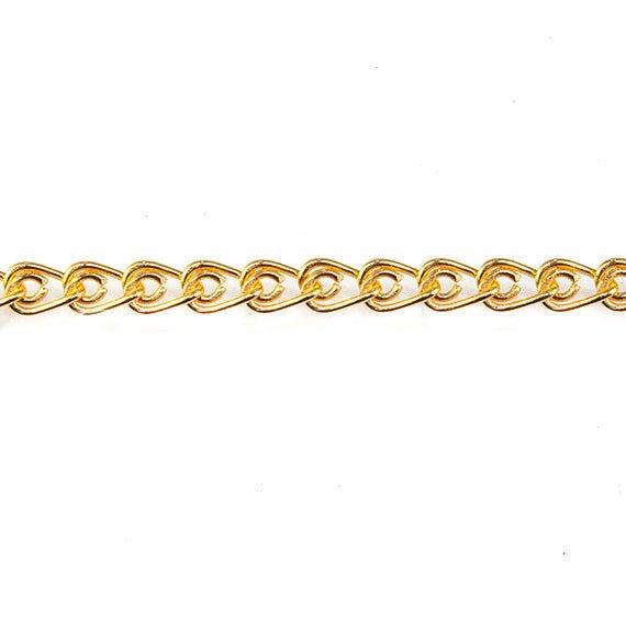 3mm 22kt Gold plated Loop Link Chain by the Foot - The Bead Traders