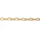 3mm 22kt Gold plated Oval and Twist Link Chain sold by the foot - The Bead Traders