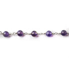 3mm-4.5mm Amethyst Plain Round Silver plated Chain by the foot 30 pieces - The Bead Traders