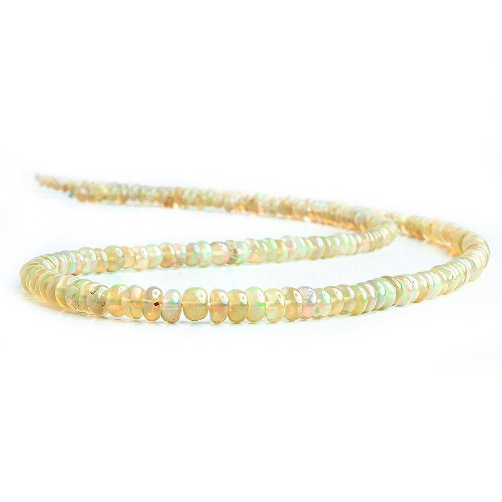 3mm-4.5mm Ethiopian Opal Plain Rondelle Beads 16 inch 225 pieces - The Bead Traders