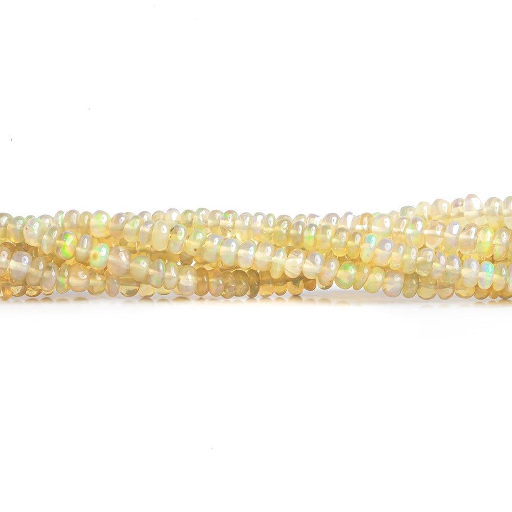 3mm-4.5mm Ethiopian Opal Plain Rondelle Beads 16 inch 225 pieces - The Bead Traders