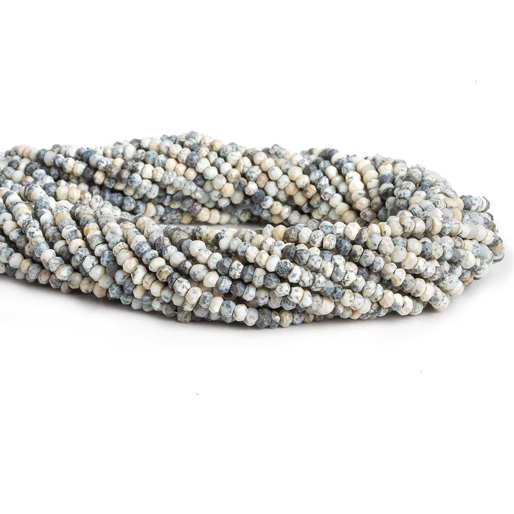3mm-4mm Dendritic Opal Faceted Rondelle Beads 14 inch 145 pieces - The Bead Traders