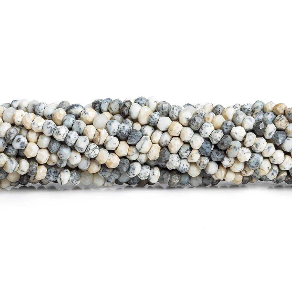 3mm-4mm Dendritic Opal Faceted Rondelle Beads 14 inch 145 pieces - The Bead Traders