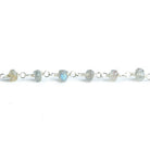 3mm-4mm Labradorite Faceted Rondelle Silver Chain by the Foot 37 pieces - The Bead Traders