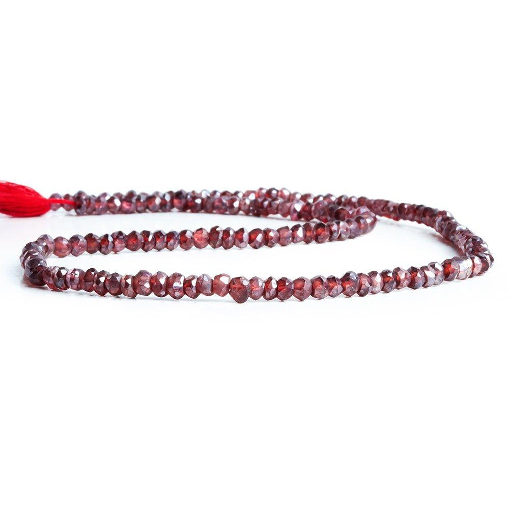 3mm-4mm Metallic Garnet Faceted Rondelle Beads 13 inch 155 pieces - The Bead Traders