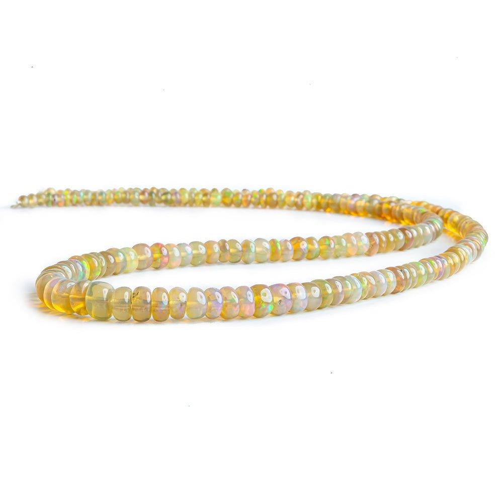 3mm-5.5mm Ethiopian Opal Plain Rondelle Beads 16 inch 215 pieces - The Bead Traders