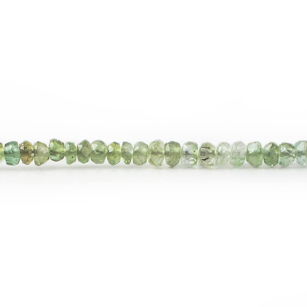 3mm Afghani Green Tourmaline Faceted Rondelle Beads 14 inch 143 beads - The Bead Traders
