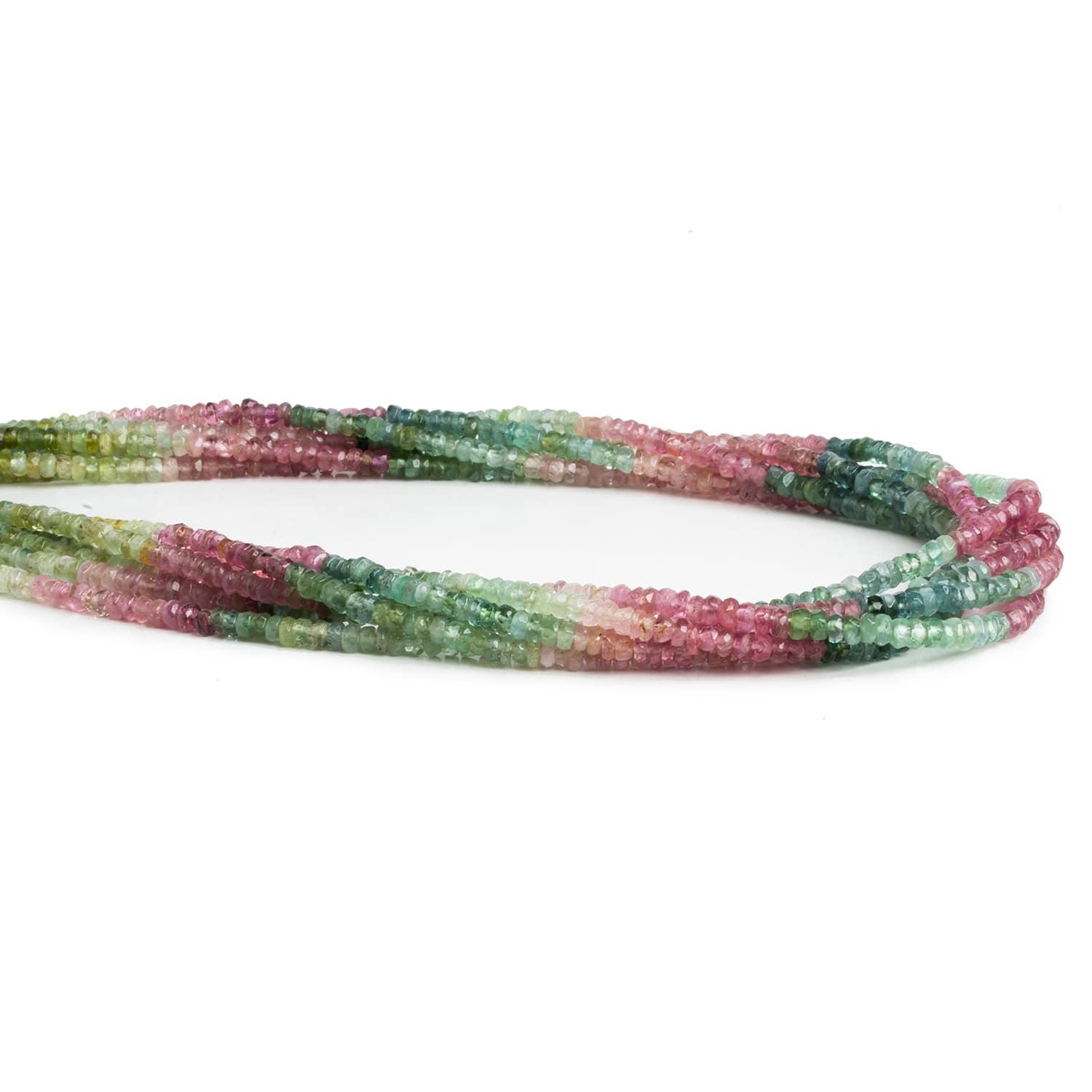 3mm Afghani Tourmaline Faceted Rondelles 14 inch 220 beads - The Bead Traders