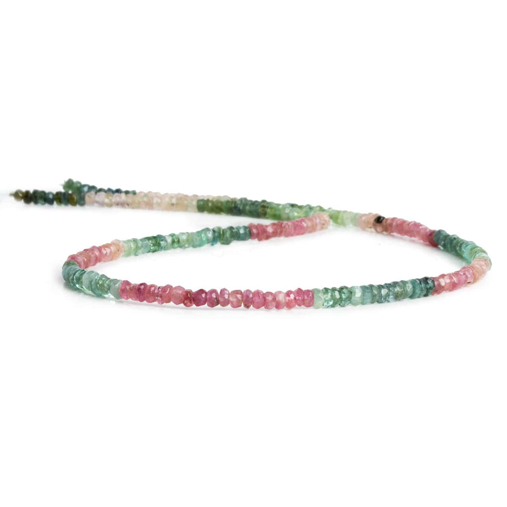 3mm Afghani Tourmaline Faceted Rondelles 14 inch 220 beads - The Bead Traders