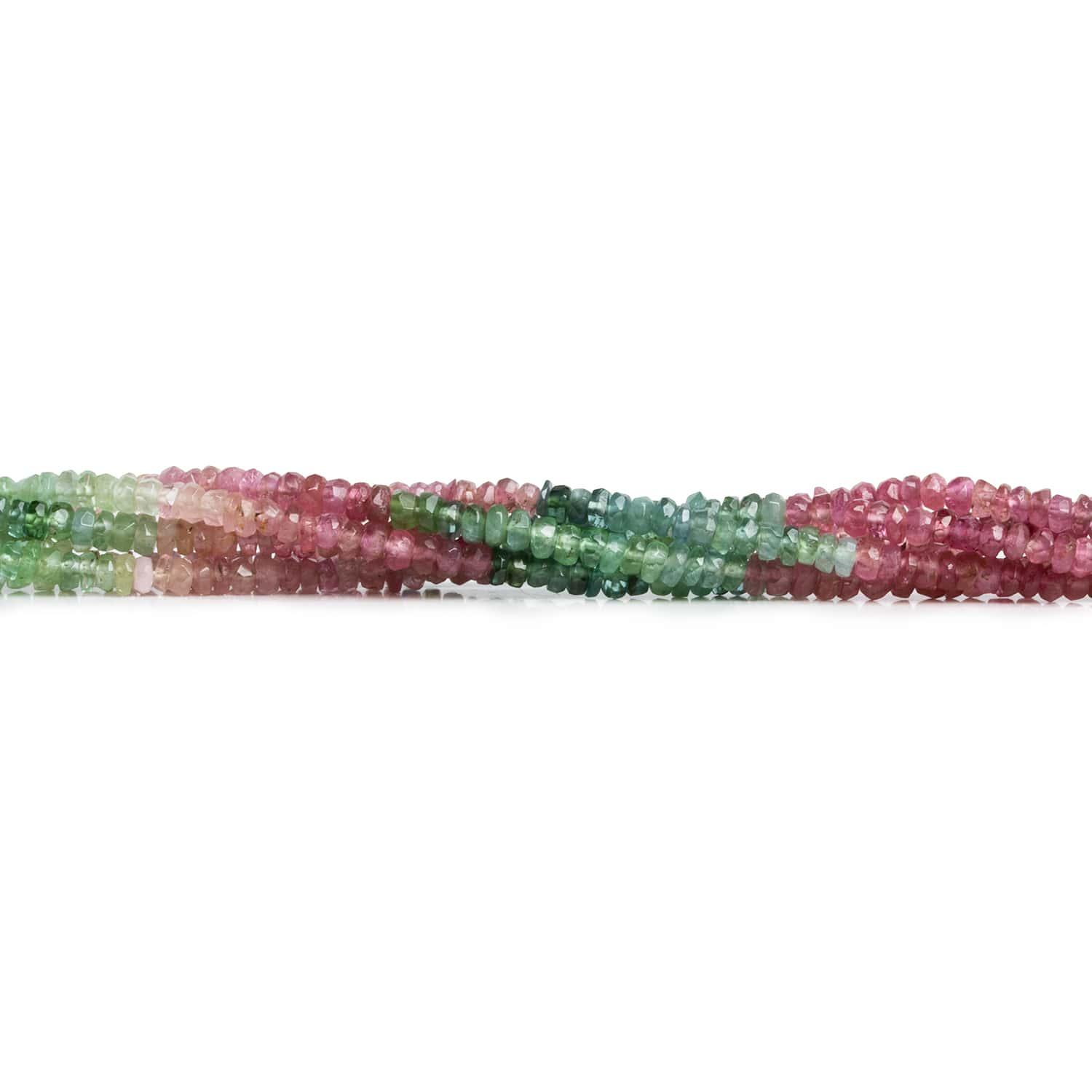 3mm Afghani Tourmaline Faceted Rondelles 14 inch 220 beads - The Bead Traders