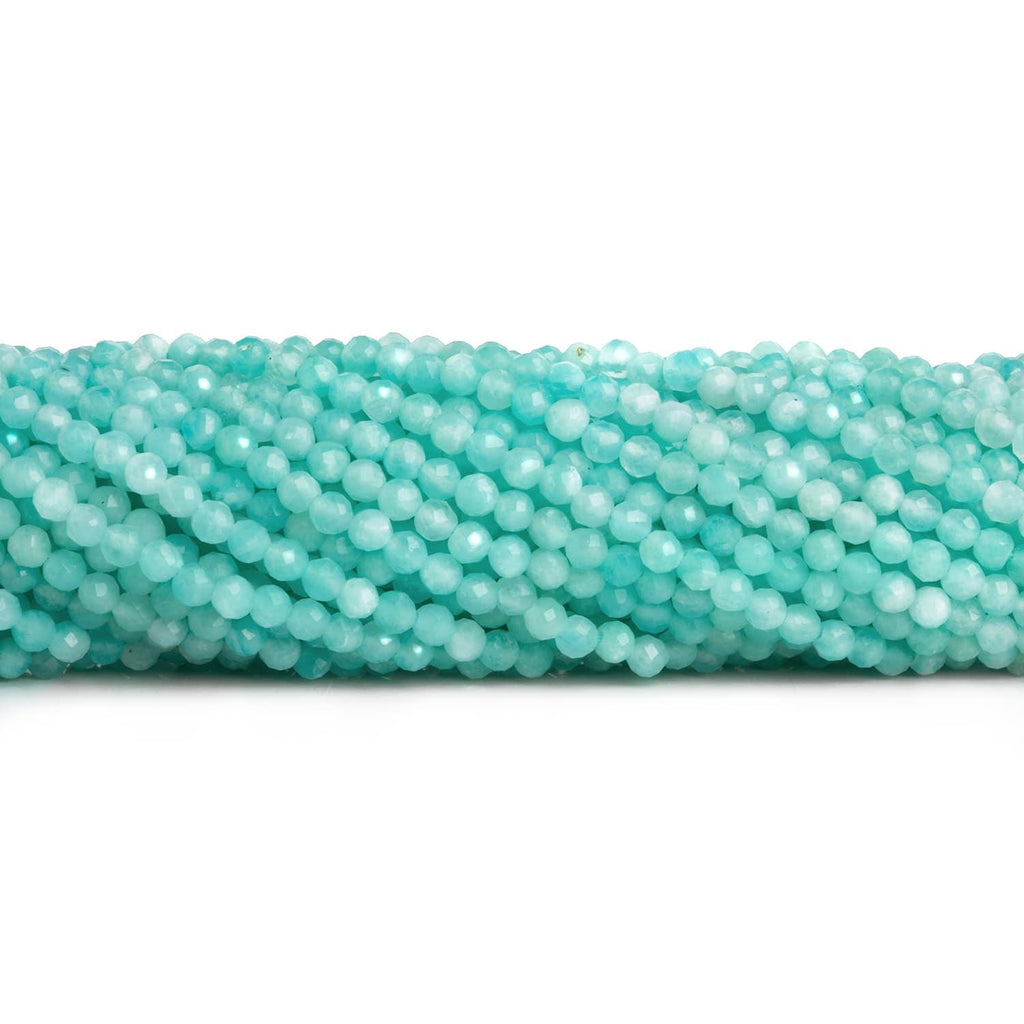 3mm Amazonite Microfaceted Rounds 12 inch 105 beads - The Bead Traders