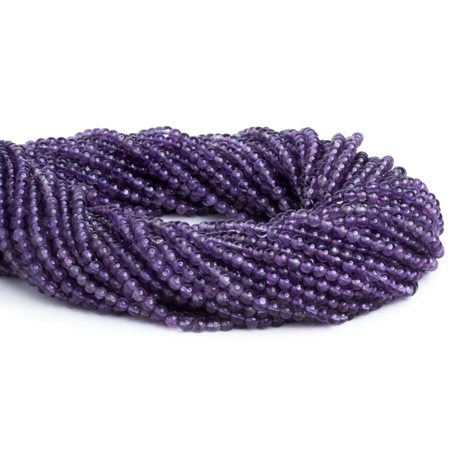 3mm Amethyst Plain Rounds 14 inch 110 beads - The Bead Traders
