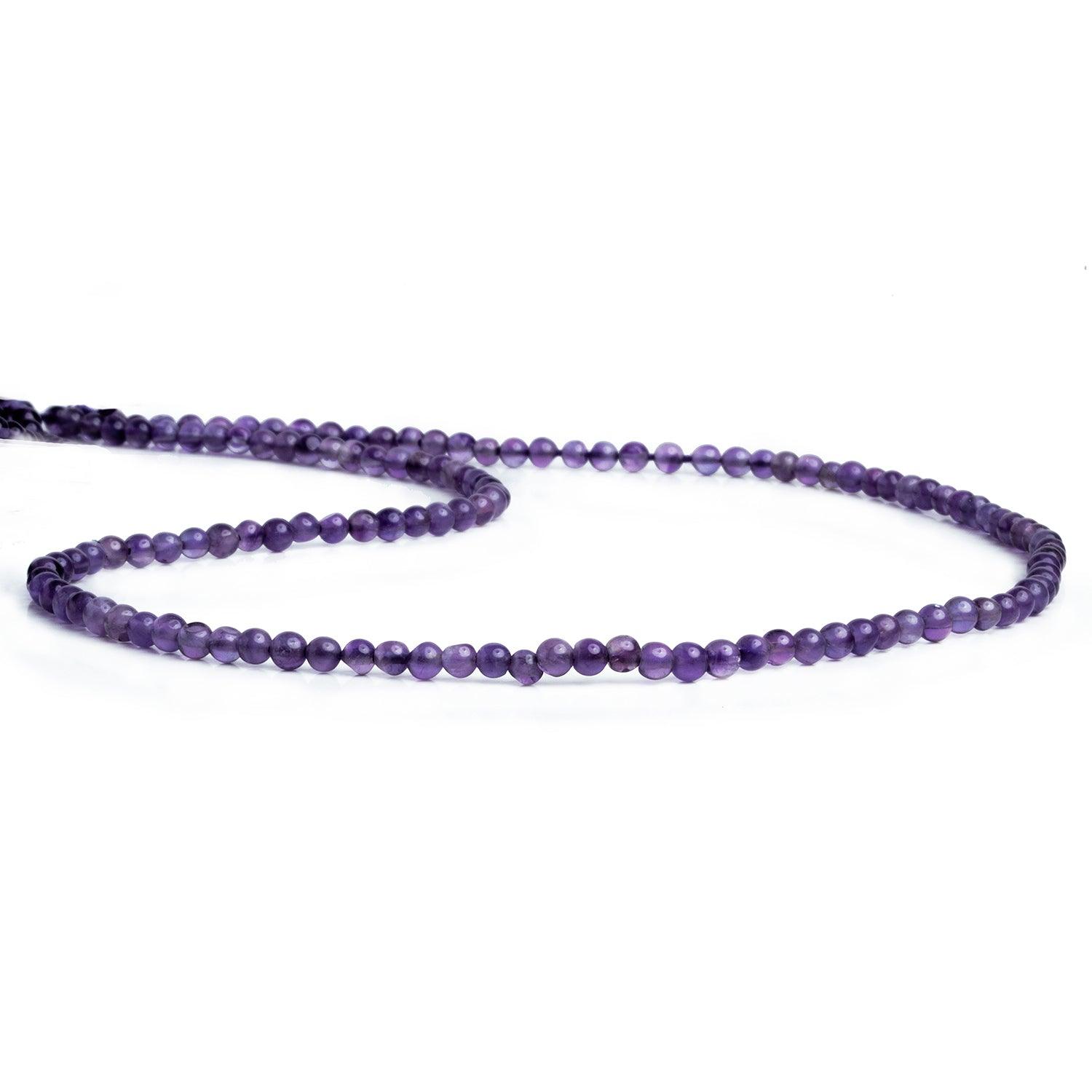 3mm Amethyst Plain Rounds 14 inch 110 beads - The Bead Traders